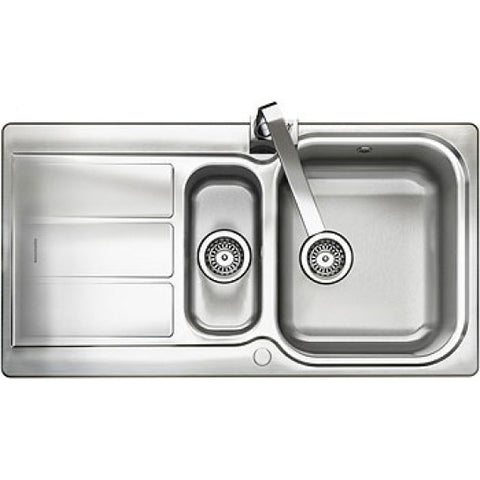 Rangemaster Glendale Inset 1.5 Bowl & Drainer Sink - Stainless Steel Overmounted Sinks