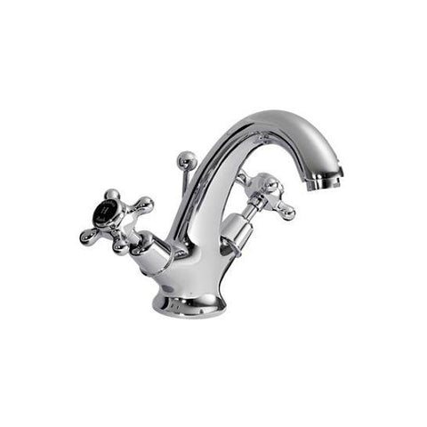 Hudson Reed Topaz Black Crosshead With Dome Collar Mono Basin Mixer Lp1 With Waste