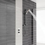 Charlton Square Twin Thermostatic Shower And Slide Rail Kit Mixers