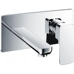Flite Two Hole Wall Mounted Basin Mixer With Clicker Waste