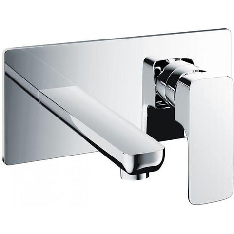 Flite Two Hole Wall Mounted Basin Mixer With Clicker Waste