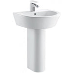 Arco 610Mm Basin With One Tap Hole And Full Pedestal