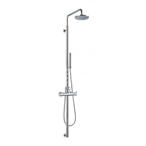 Levo Thermostatic Exposed Shower Column With Hand-Shower Set Body Jets And Overhead Mixers