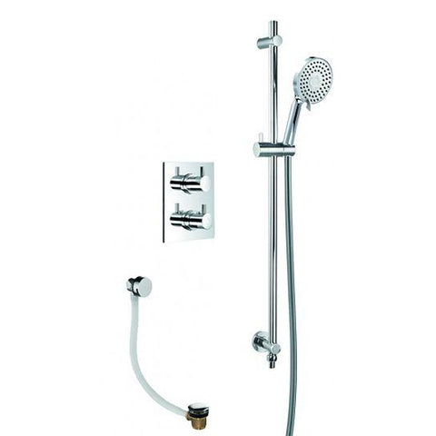Levo Concealed Thermostatic Shower Mixer 2-Way Diverter With Ki038 And Bath Overflow Filler Showers