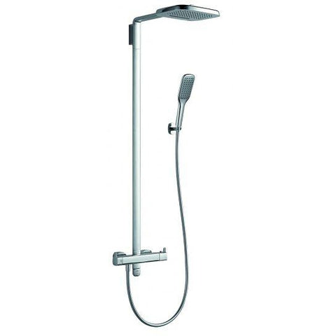 Urban Thermostatic Shower Column With Hand-Shower Set And Two Function Overhead