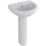Ice 560Mm Basin With One Or Two Tap Holes And Full Pedestal