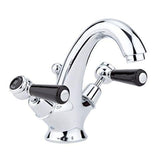 Hudson Reed Topaz Black Lever With Dome Collar Mono Basin Mixer Lp1