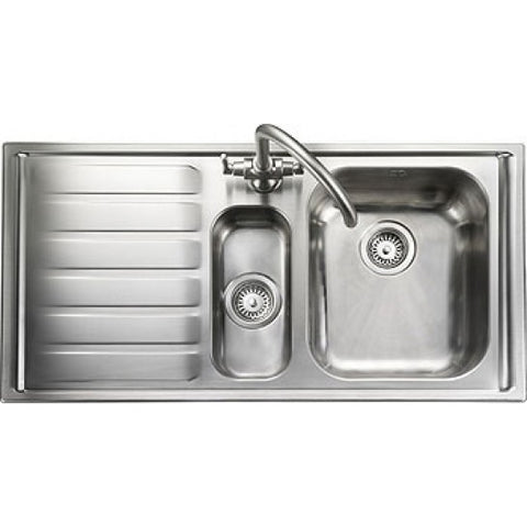 Rangemaster Manhattan Inset 1.5 Bowl And Drainer Sink - Stainless Steel Overmounted Sinks